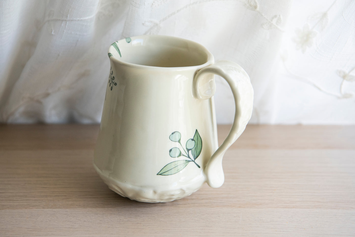 Floral Coffee Mug- Cream
