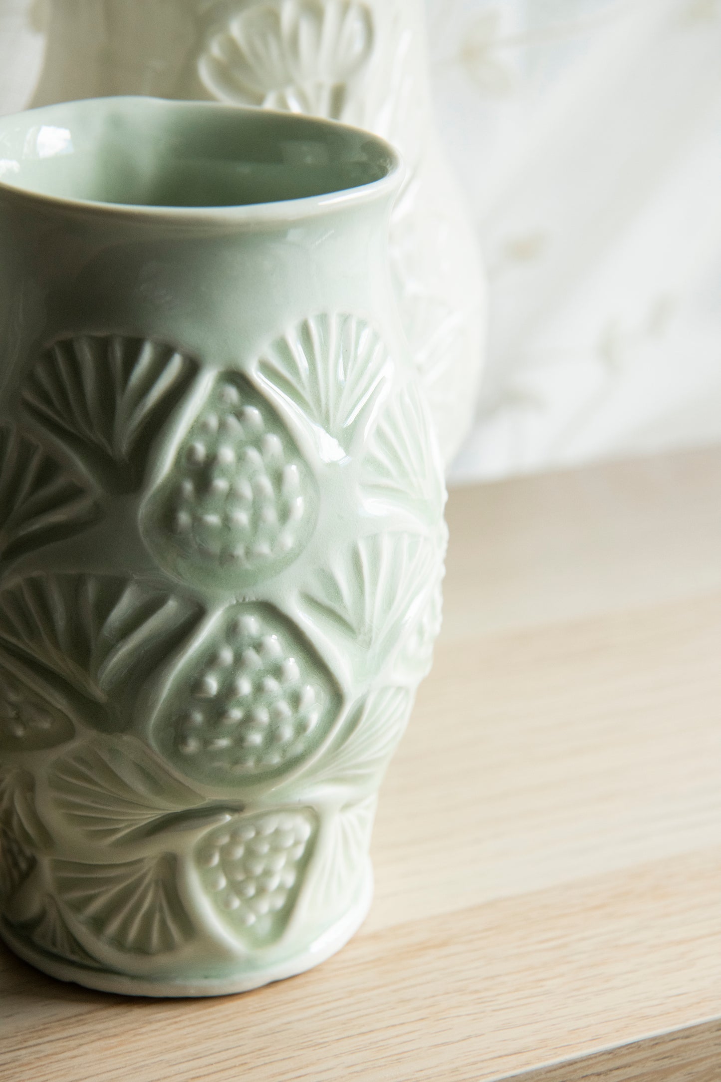 Hand Stamped Porcelain Vase