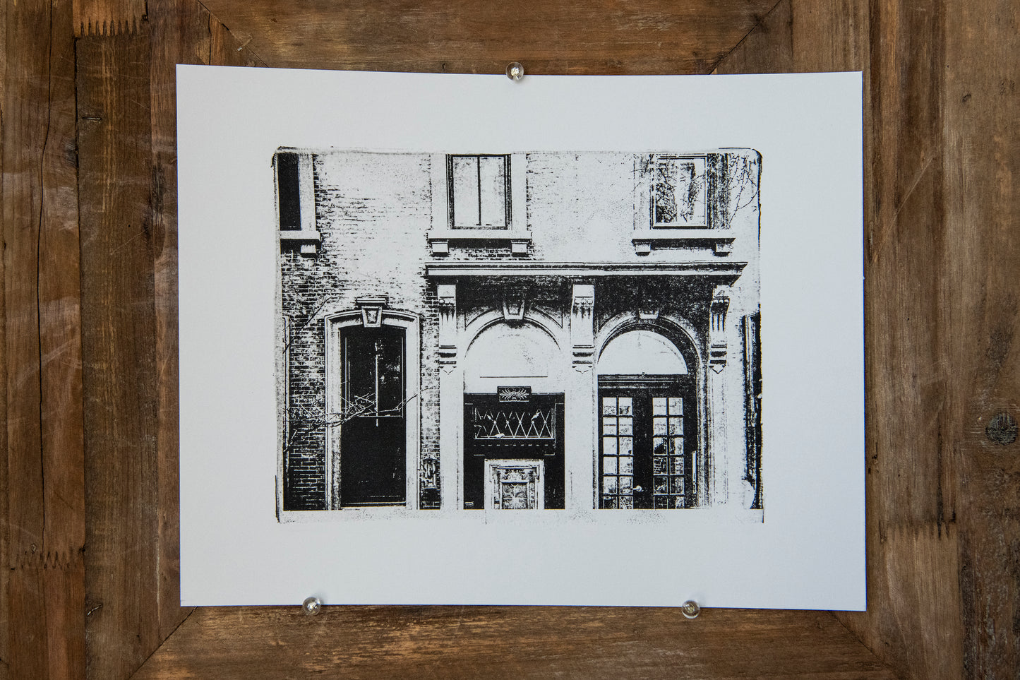 Gel Plate Mono Print - Brownstone