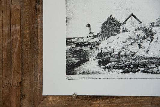 Gel Plate Mono Print - Annisquam Light