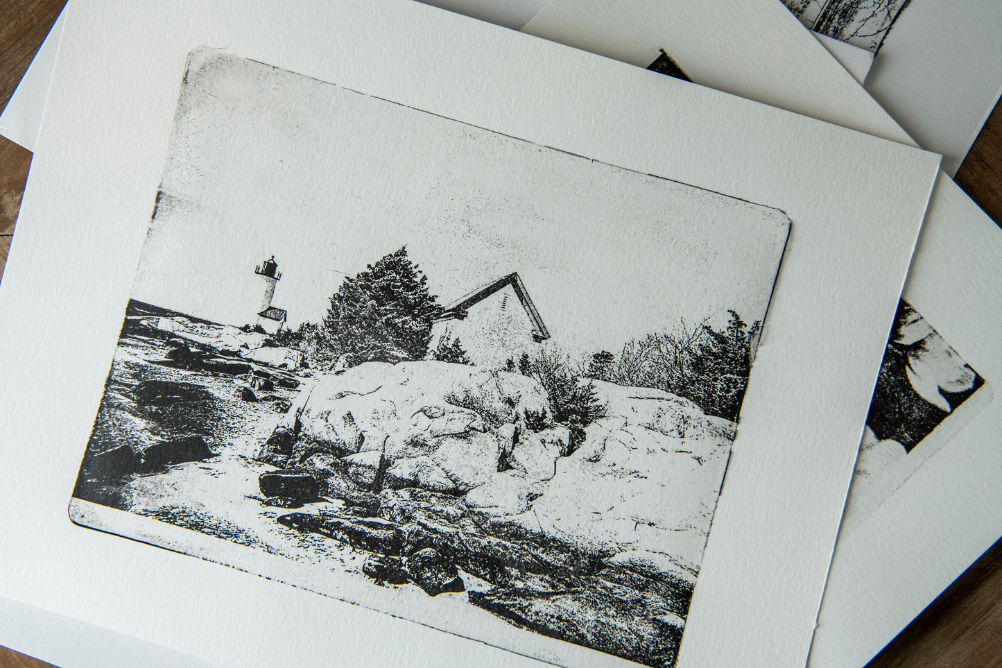 Gel Plate Mono Print - Annisquam Light