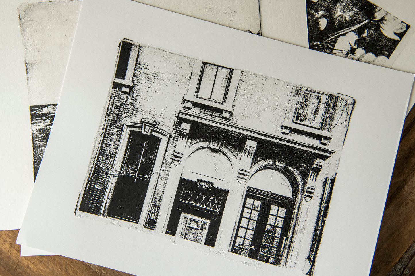Gel Plate Mono Print - Brownstone