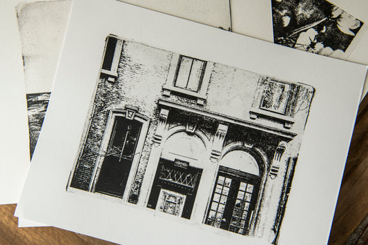 Gel Plate Mono Print - Brownstone