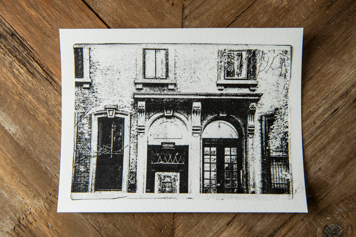 Gel Plate Mono Print - Brownstone