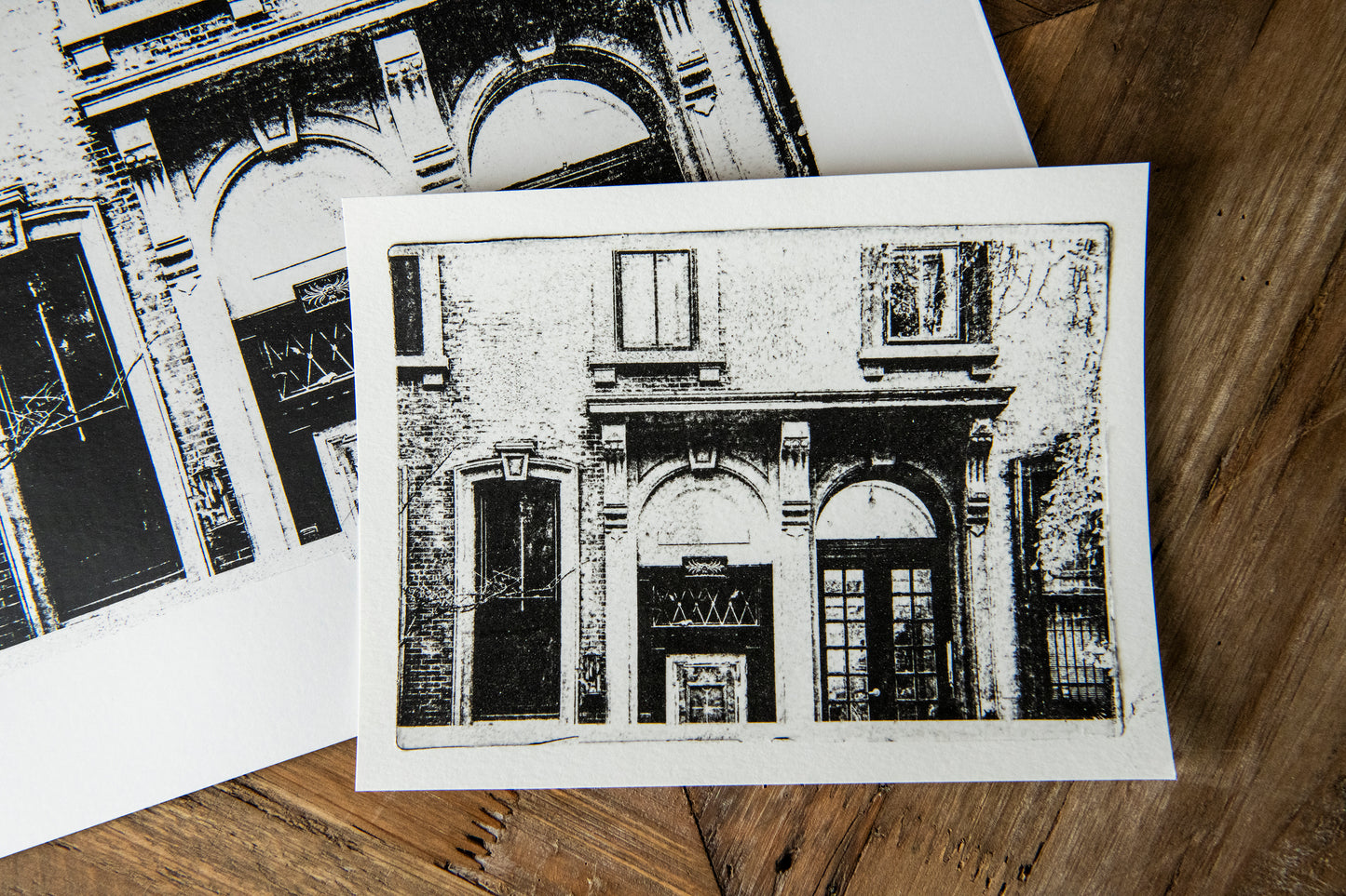 Gel Plate Mono Print - Brownstone