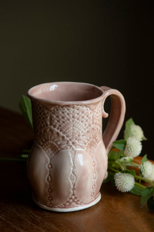 Lace Series Porcelain Mug - Rose
