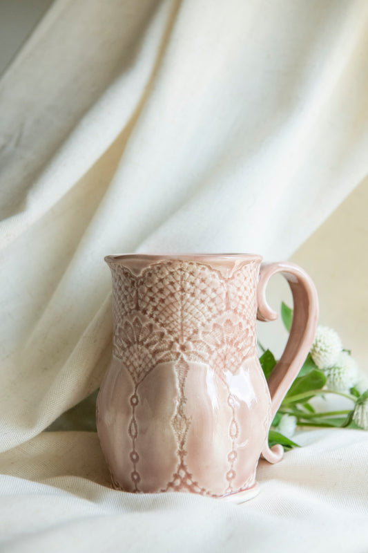 Lace Series Porcelain Mug - Rose
