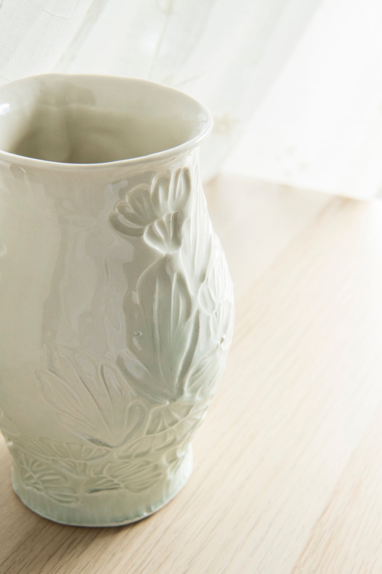 Hand Stamped Porcelain Vase - Ivory