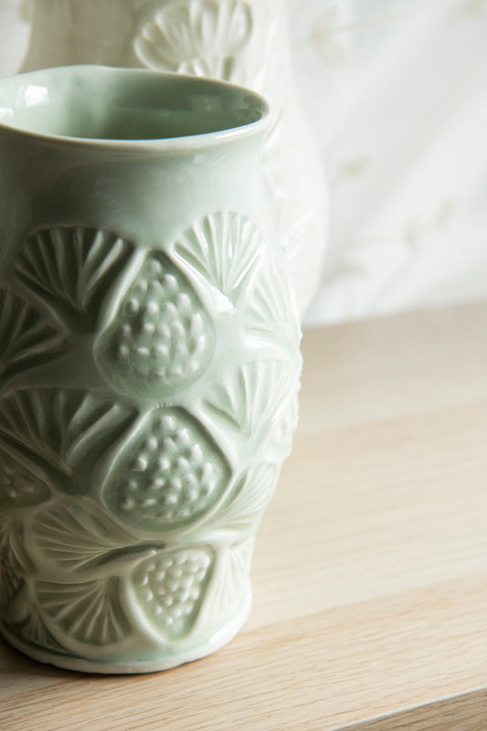 Hand Stamped Porcelain Vase