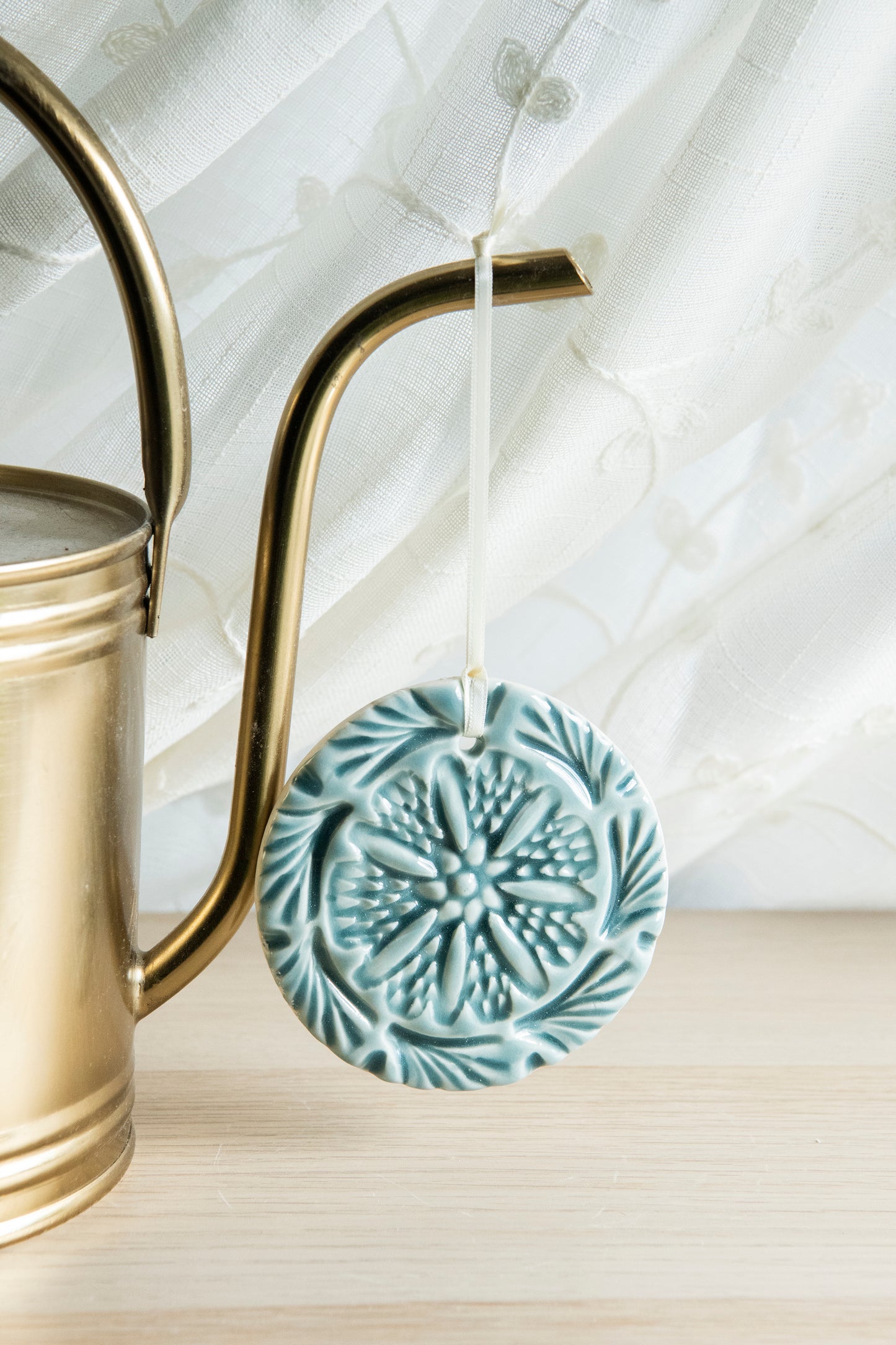 Hand Painted Ornaments - Blue Wreath