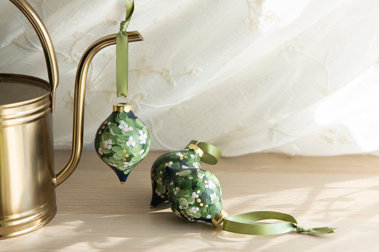 Hand Painted Ornaments - White Berries