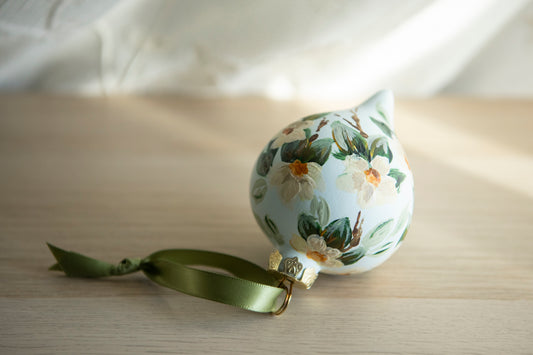 Hand Painted Ornament - Light floral