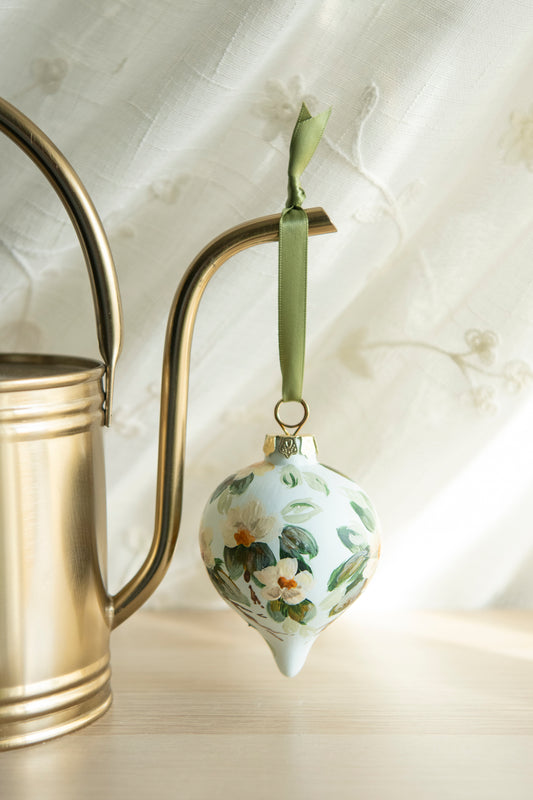 Hand Painted Ornament - Light floral