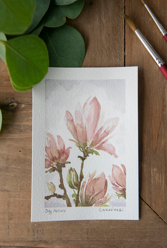 Spring Magnolia - Original Watercolor